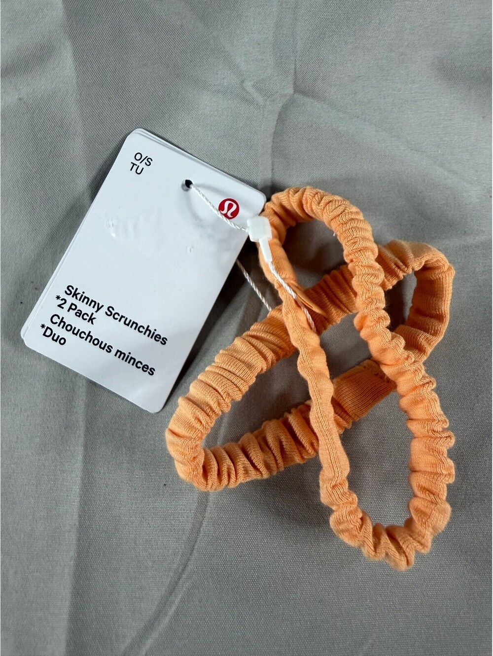Lululemon Skinny Scrunchies 2 Pack Hair Ties in Rock Melon NWT